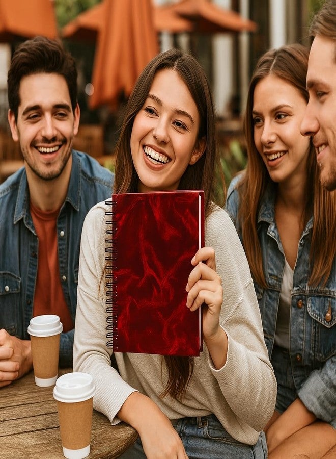 COI Red Twin Wire Hardbound Sketchbook Diary | 160 GSM Premium Natural Shade Paper | 360° Rotating Notebook | 8.5 x 6.5 Inch | 120 Pages | Ideal for Watercolor, Sketching & Shading - Image 3
